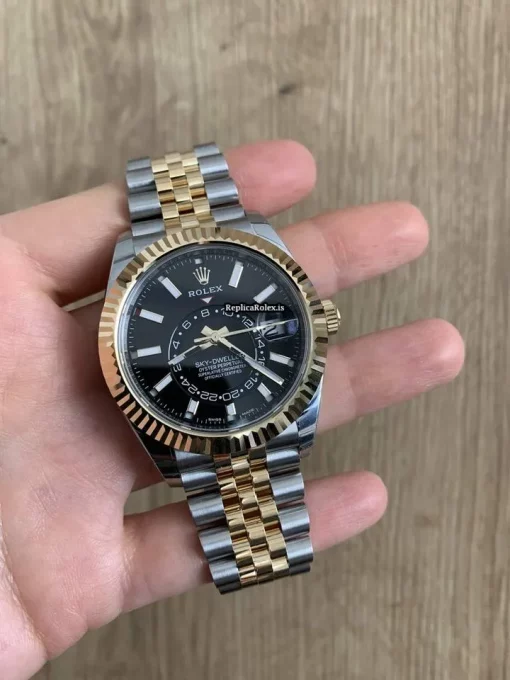 Amazing Replica Rolex Sky-dweller 326933 Caliber 9001 Automatic Movement 42mm Gold/steel Case Mens/unisex Watch - Image 11