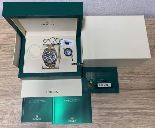 Amazing Replica Rolex Sky-dweller 326933 Caliber 9001 Automatic Movement 42mm Gold/steel Case Mens/unisex Watch - Image 2