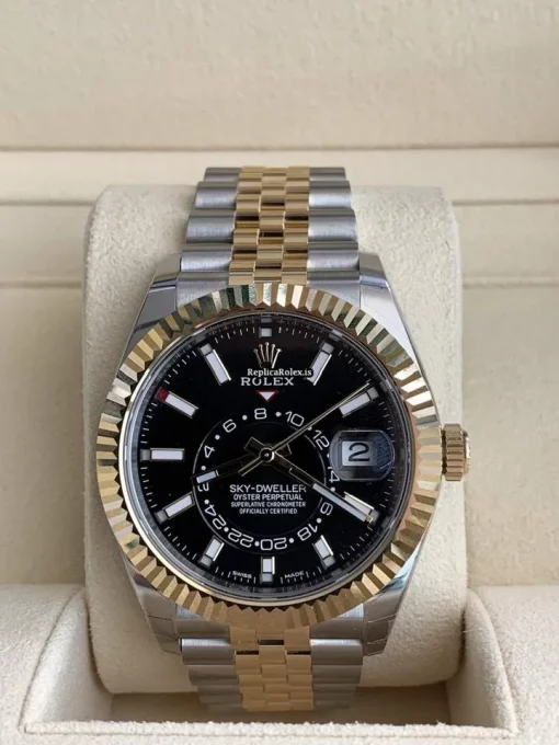 Amazing Replica Rolex Sky-dweller 326933 Caliber 9001 Automatic Movement 42mm Gold/steel Case Mens/unisex Watch - Image 3