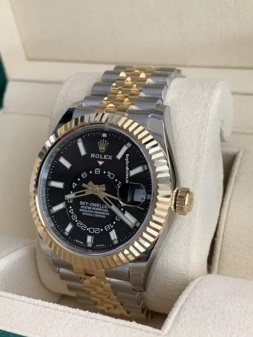 Amazing Replica Rolex Sky-dweller 326933 Caliber 9001 Automatic Movement 42mm Gold/steel Case Mens/unisex Watch - Image 5
