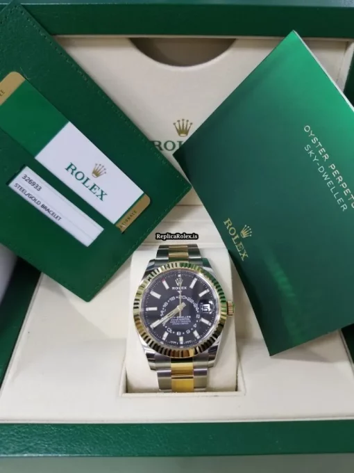 Incredible Replicas Rolex Sky-dweller 326933 Caliber 9001 Automatic Movement 42mm Gold/steel Case Mens/unisex Watch