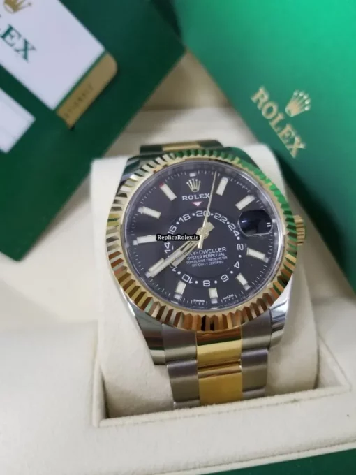 Incredible Replicas Rolex Sky-dweller 326933 Caliber 9001 Automatic Movement 42mm Gold/steel Case Mens/unisex Watch - Image 2