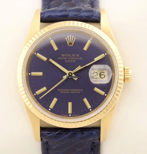 Superior Replica Rolex Oyster Perpetual Date 15238 Caliber 3135 Automatic Movement 34mm Yellow Gold Case Mens/unisex Watch - Image 3