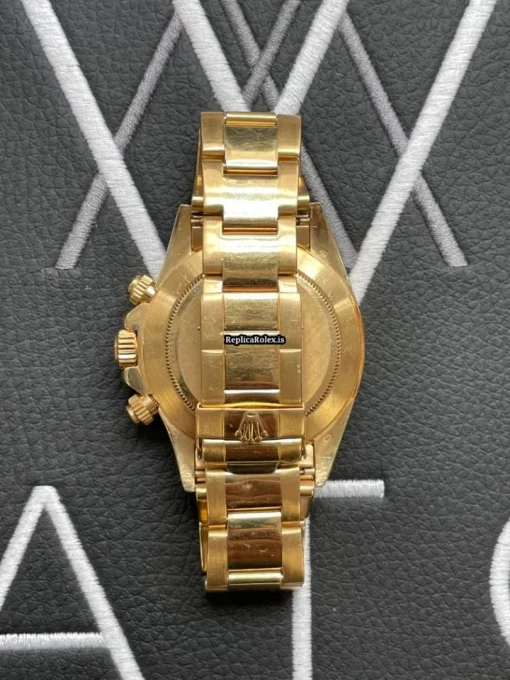 Discount Replicas Rolex Daytona 116528 Caliber 4130 Automatic Movement 40mm Yellow Gold Case Mens/unisex Watch - Image 4