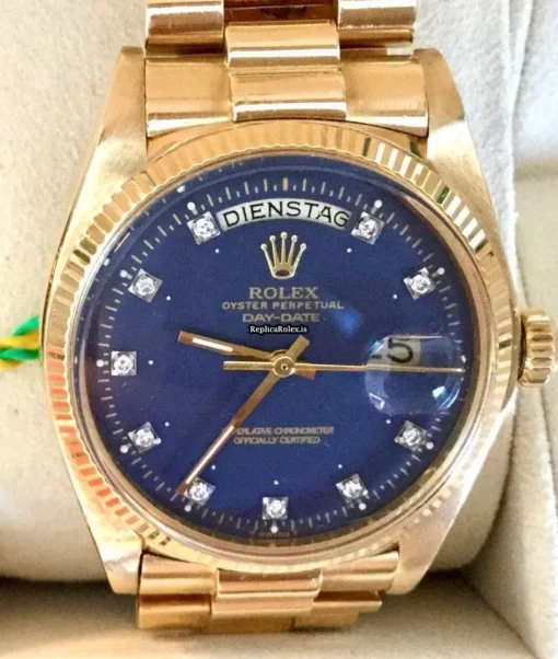 Neat Fake Rolex Day-date 36 18038 Caliber 3055 Automatic Movement 36mm Yellow Gold Case Mens/unisex Watch - Image 4
