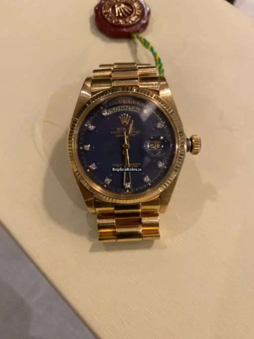 Neat Fake Rolex Day-date 36 18038 Caliber 3055 Automatic Movement 36mm Yellow Gold Case Mens/unisex Watch - Image 5
