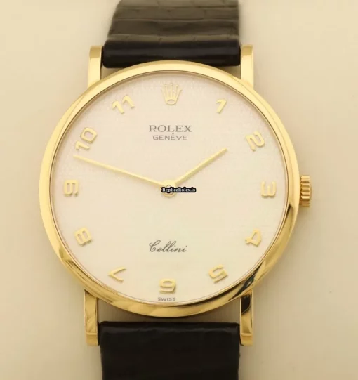 Amazing Replica Rolex Cellini 5112 Caliber 1602 Manual Winding Movement 32mm Yellow Gold Case Mens/unisex Watch