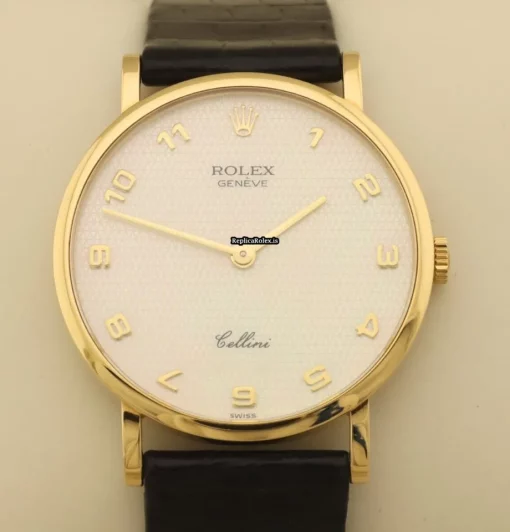 Amazing Replica Rolex Cellini 5112 Caliber 1602 Manual Winding Movement 32mm Yellow Gold Case Mens/unisex Watch - Image 3