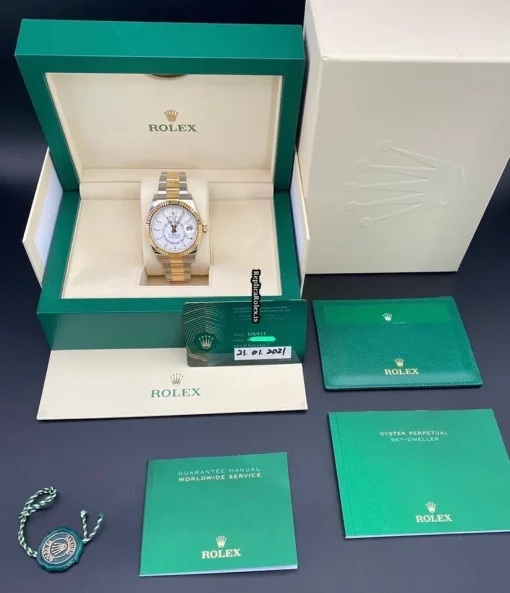 Terrific Replica Rolex Sky-dweller 326933 Caliber 9001 Automatic Movement 42mm Gold/steel Case Mens/unisex Watch - Image 15