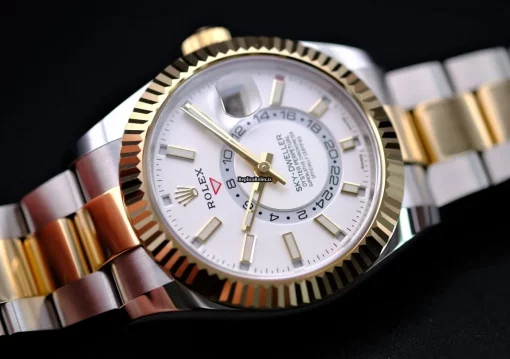 Terrific Replica Rolex Sky-dweller 326933 Caliber 9001 Automatic Movement 42mm Gold/steel Case Mens/unisex Watch - Image 4