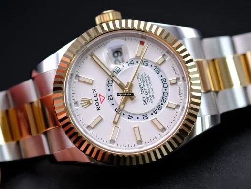 Terrific Replica Rolex Sky-dweller 326933 Caliber 9001 Automatic Movement 42mm Gold/steel Case Mens/unisex Watch - Image 6