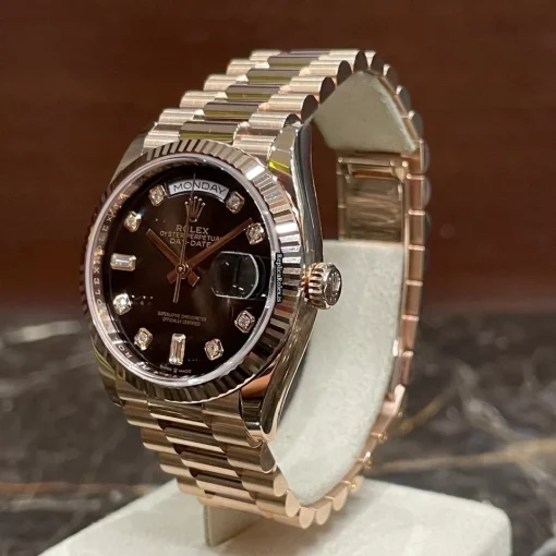 Trustworthy Replica Rolex Day-date 36 128235 Caliber 3255 Automatic Movement 36mm Rose Gold Case Mens/unisex Watch - Image 3