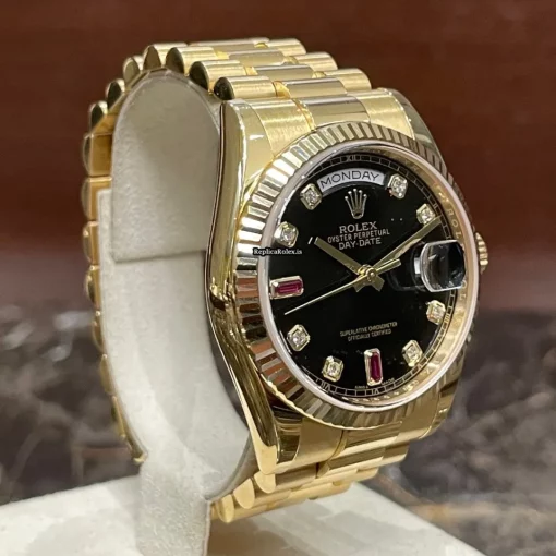 Reliable Fake Rolex Day-date 36 118238 Caliber 3155 Automatic Movement 36mm Yellow Gold Case Mens/unisex Watch - Image 2