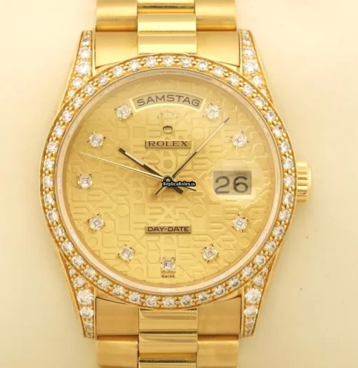 Fantastic Replica Rolex Day-date 36 18388 Caliber 3155 Automatic Movement 36mm Yellow Gold Case Mens/unisex Watch - Image 3