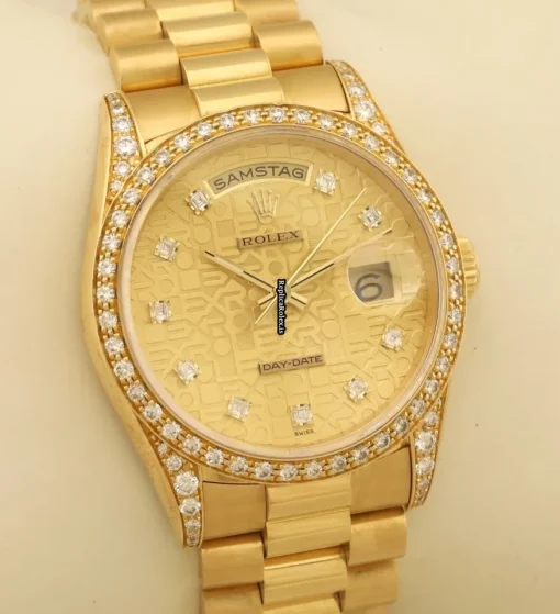 Fantastic Replica Rolex Day-date 36 18388 Caliber 3155 Automatic Movement 36mm Yellow Gold Case Mens/unisex Watch - Image 4