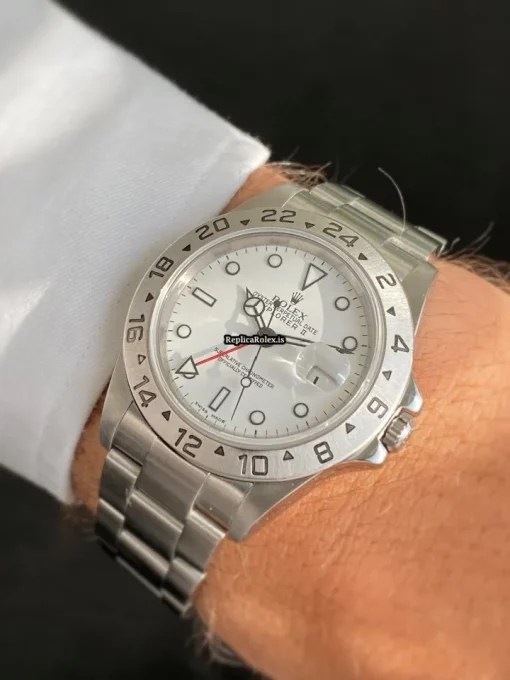 Defect Fake Rolex Explorer II 16570t Caliber 3185 Automatic Movement 40x47,2mm Steel Case Mens/unisex Watch - Image 7