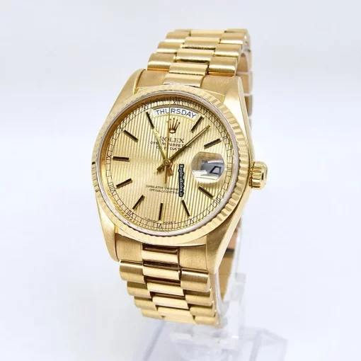 Incredible Replica Rolex Day-date 36 18038 Caliber 3055 Automatic Movement 36mm Yellow Gold Case Mens/unisex Watch - Image 2