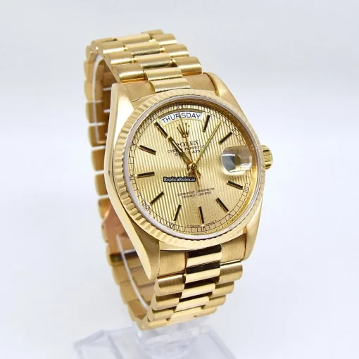Incredible Replica Rolex Day-date 36 18038 Caliber 3055 Automatic Movement 36mm Yellow Gold Case Mens/unisex Watch - Image 3