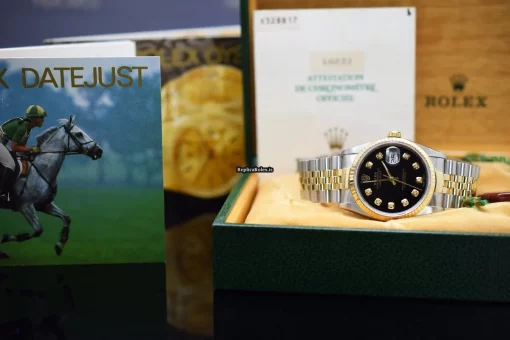 Incredible Fake Rolex Datejust 16233 Caliber 3135-31 Automatic Movement 36mm Gold/steel Case Watch - Image 2