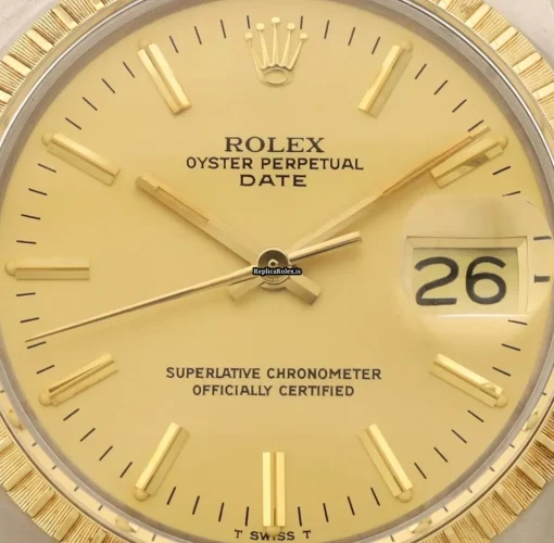 Fantastic Replica Rolex Oyster Perpetual Date 1505 Caliber 1570 Automatic Movement 34mm Gold/steel Case Mens/unisex Watch - Image 2