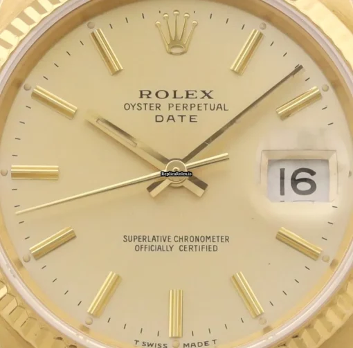 Fantastic Replica Rolex Oyster Perpetual Date 15238 Caliber 3135 Automatic Movement 34mm Yellow Gold Case Mens/unisex Watch - Image 2