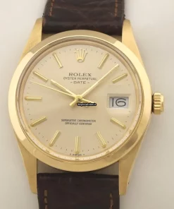 Aaa Replicas Rolex Oyster Perpetual Date 15008 Caliber 30305 Automatic Movement 34mm Yellow Gold Case Mens/unisex Watch