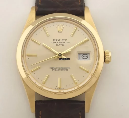 Aaa Replicas Rolex Oyster Perpetual Date 15008 Caliber 30305 Automatic Movement 34mm Yellow Gold Case Mens/unisex Watch - Image 3