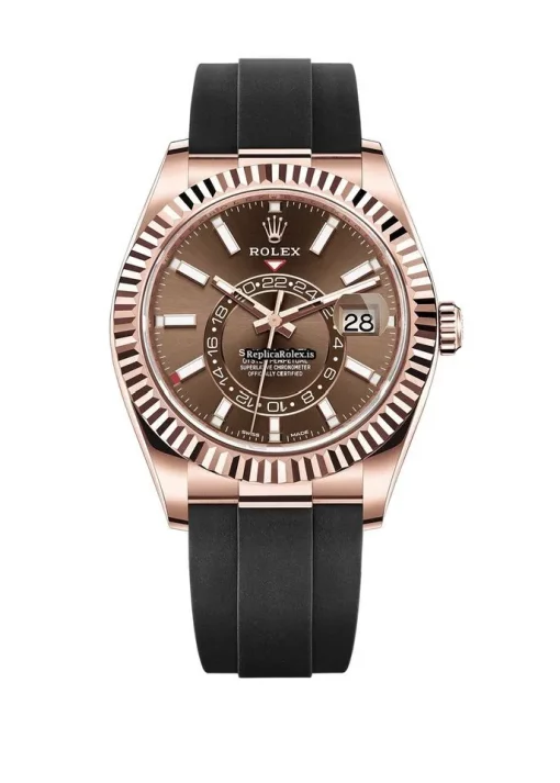 Fine Replica Rolex Sky-dweller 326235 Caliber 9001 Automatic Movement 42mm Rose Gold Case Mens/unisex Watch