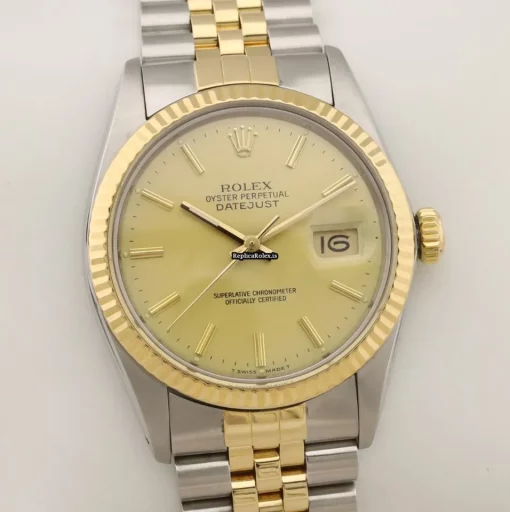 Superb Replica Rolex Datejust 16013 Caliber 3035 Automatic Movement 36mm Gold/steel Case Mens/unisex Watch - Image 4