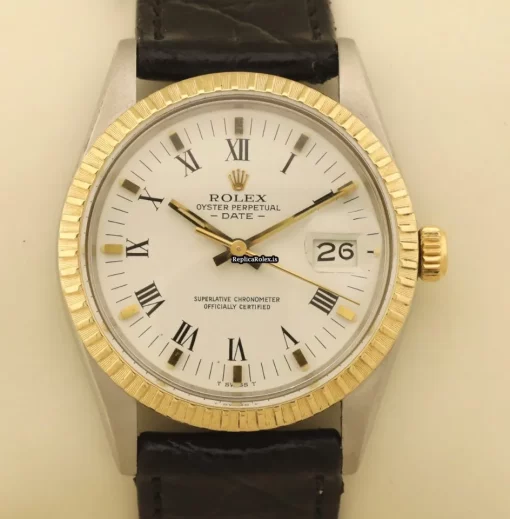 Fabulous Replica Rolex Oyster Perpetual Date 15053 Caliber 3035 Automatic Movement 34mm Gold/steel Case Mens/unisex Watch - Image 3