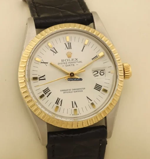 Fabulous Replica Rolex Oyster Perpetual Date 15053 Caliber 3035 Automatic Movement 34mm Gold/steel Case Mens/unisex Watch - Image 4