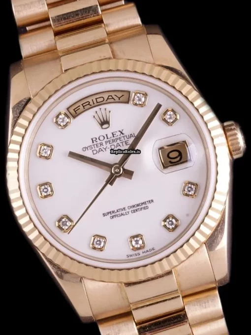 Lovely Replicas Rolex Day-date 36 118238 Caliber 3155 Automatic Movement 36mm Yellow Gold Case Mens/unisex Watch - Image 3