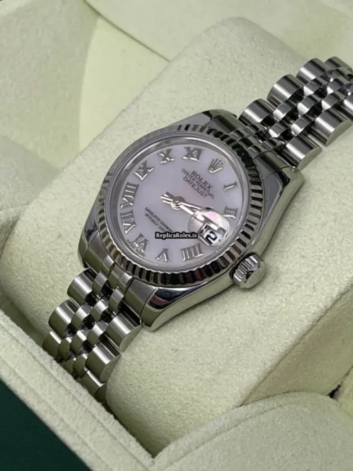 Incredible Replica Rolex Lady-datejust 179174 Caliber 2235 Automatic Movement 26mm Steel Case Womens Watch - Image 12