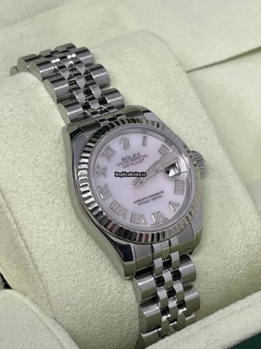 Incredible Replica Rolex Lady-datejust 179174 Caliber 2235 Automatic Movement 26mm Steel Case Womens Watch - Image 14