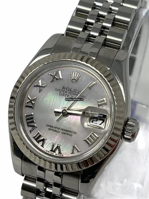 Incredible Replica Rolex Lady-datejust 179174 Caliber 2235 Automatic Movement 26mm Steel Case Womens Watch - Image 8