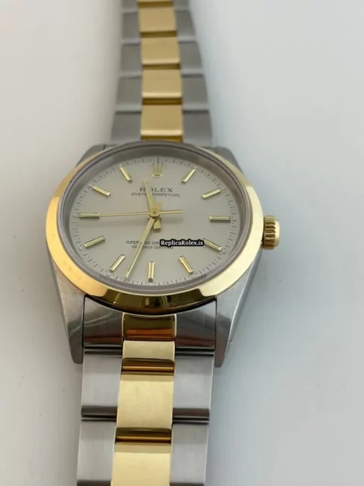Design Fake Rolex Oyster Perpetual 14203 Automatic Movement 34mm Gold/steel Case Mens/unisex Watch - Image 4