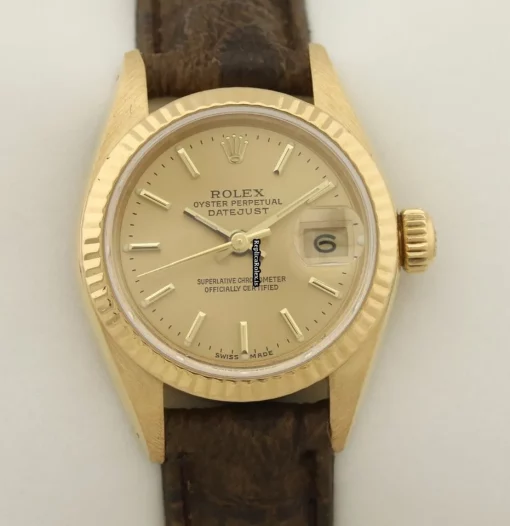 Stylish Copy Rolex Lady-datejust 69178 Caliber 2135 Automatic Movement 26mm Yellow Gold Case Womens Watch - Image 4