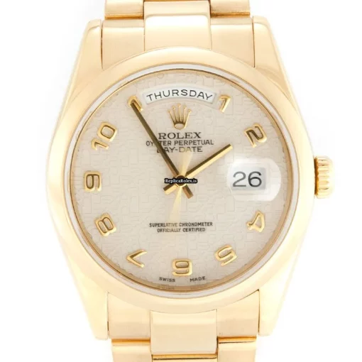 Top Replica Rolex Day-date 36 118208 Automatic Movement 36mm Yellow Gold Case Mens/unisex Watch