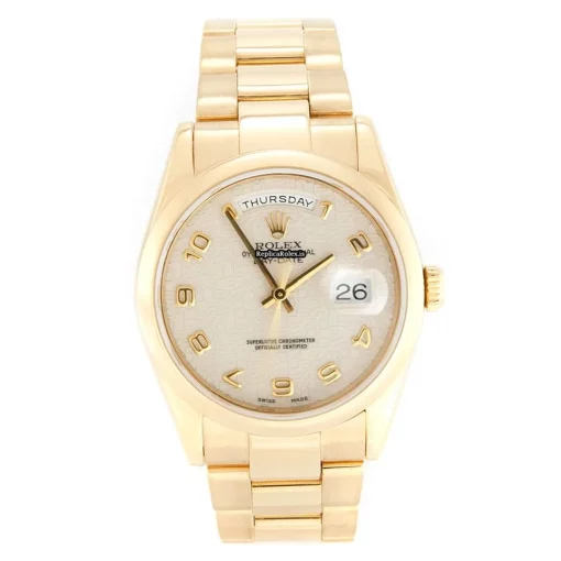 Top Replica Rolex Day-date 36 118208 Automatic Movement 36mm Yellow Gold Case Mens/unisex Watch - Image 10