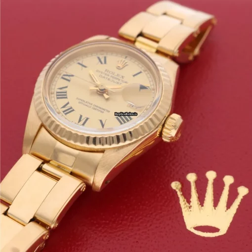 Excellent Replica Rolex Lady-datejust 6917 Caliber 2030 Automatic Movement 26mm Yellow Gold Case Womens Watch - Image 2