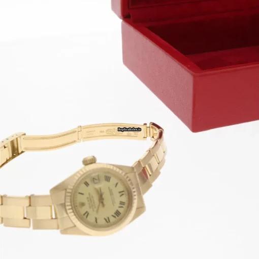 Excellent Replica Rolex Lady-datejust 6917 Caliber 2030 Automatic Movement 26mm Yellow Gold Case Womens Watch - Image 6