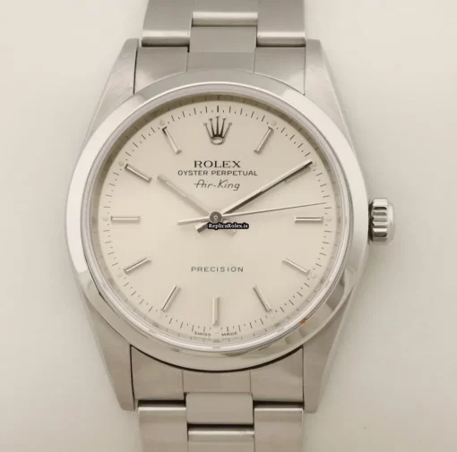 Suitable Fake Rolex Air King Precision 14000m Caliber 3130 Automatic Movement 34mm Steel Case Mens/unisex Watch - Image 3