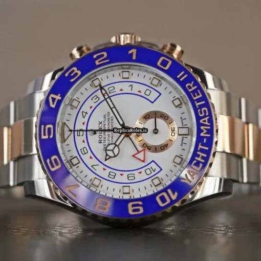 1:1 Fake Rolex Yacht-master II 116681 Automatic Movement 44mm Gold/steel Case Mens/unisex Watch - Image 9