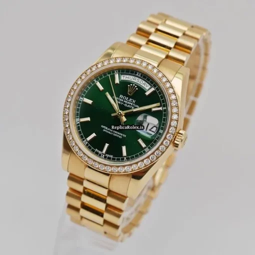 Reliable Fake Rolex Day-date 36 118348 Automatic Movement 36mm Yellow Gold Case Mens/unisex Watch - Image 2