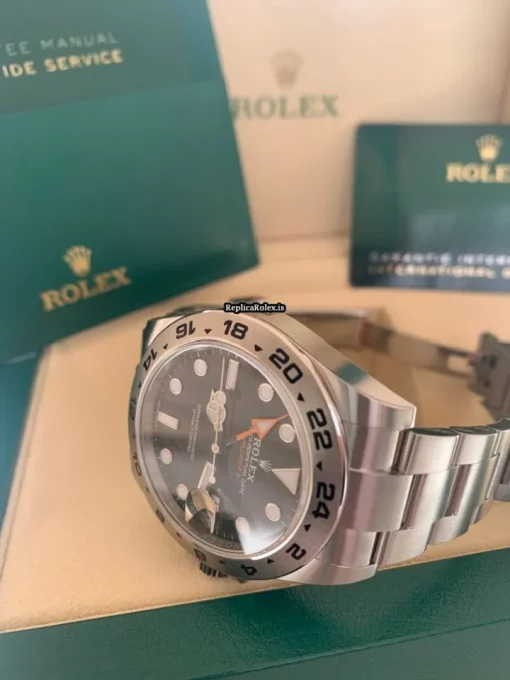 Excellent Fake Rolex Explorer II 16570 Caliber 3185 Automatic Movement 42mm Steel Case Mens/unisex Watch - Image 4