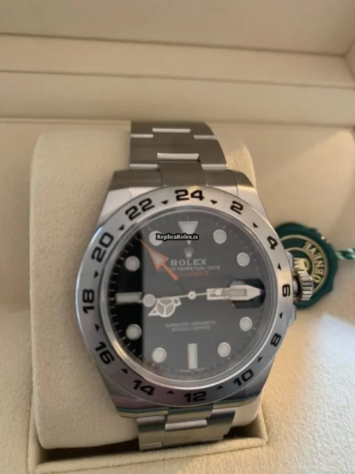 Excellent Fake Rolex Explorer II 16570 Caliber 3185 Automatic Movement 42mm Steel Case Mens/unisex Watch - Image 8