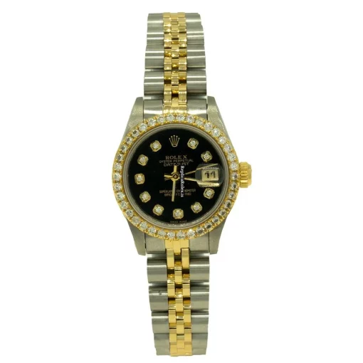 Defect Replica Rolex Lady-datejust 69173 Automatic Movement 26mm Gold/steel Case Womens Watch
