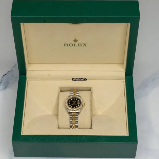 Defect Replica Rolex Lady-datejust 69173 Automatic Movement 26mm Gold/steel Case Womens Watch - Image 2