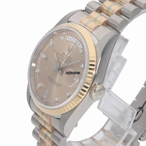 High-end Fake Rolex Day-date 36 18239a Caliber 3155 Automatic Movement 36mm White Gold Case Watch - Image 2