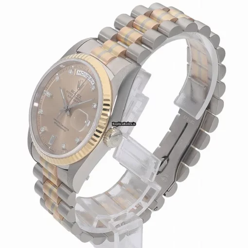 High-end Fake Rolex Day-date 36 18239a Caliber 3155 Automatic Movement 36mm White Gold Case Watch - Image 5